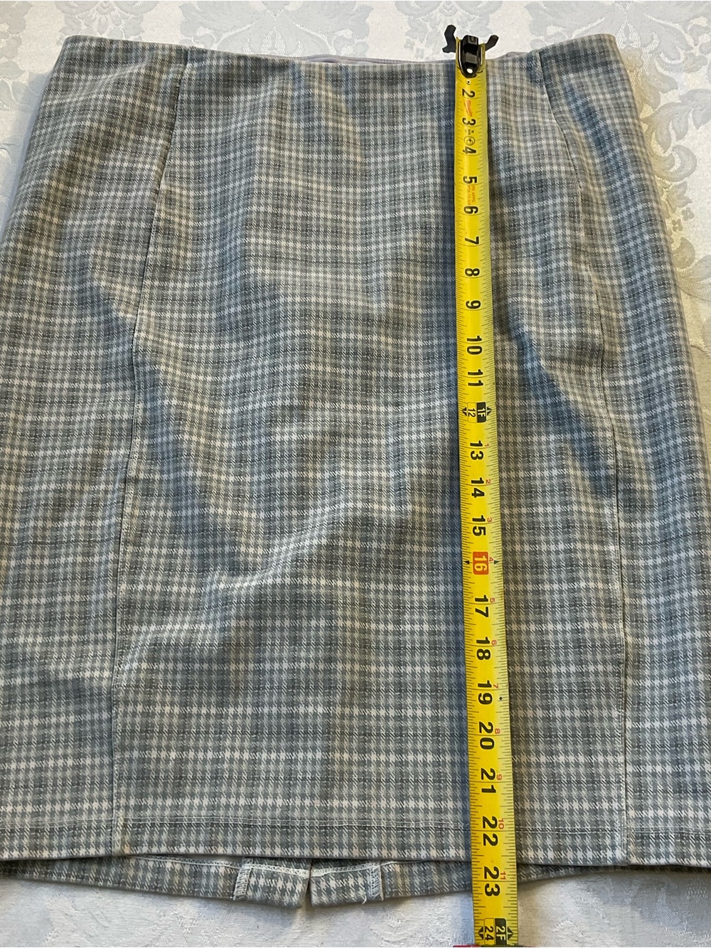 Liverpool Los Angeles Grey Patterned Stretch Pull On Knit Pencil Skirt Size 14 - Picture 4 of 8